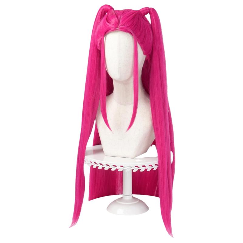 Pink Kp Dance Wig Halloween Costume Hair - 37" Drag Queen Length for Dance Covers Parties (Pink)