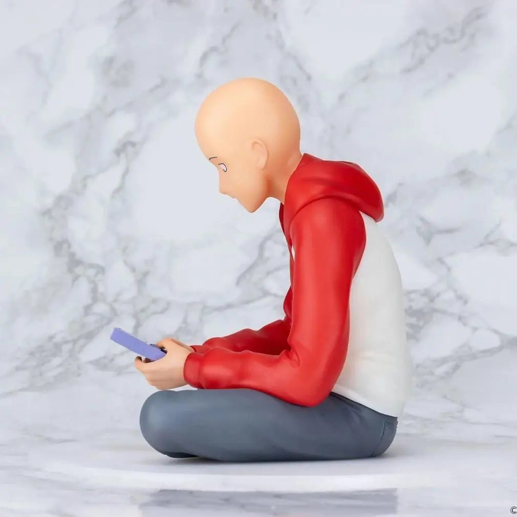 Anime figures Saitama saitama statue figure sitting pose pvc model saitama action figure noodle stopper ornaments birthday gifts