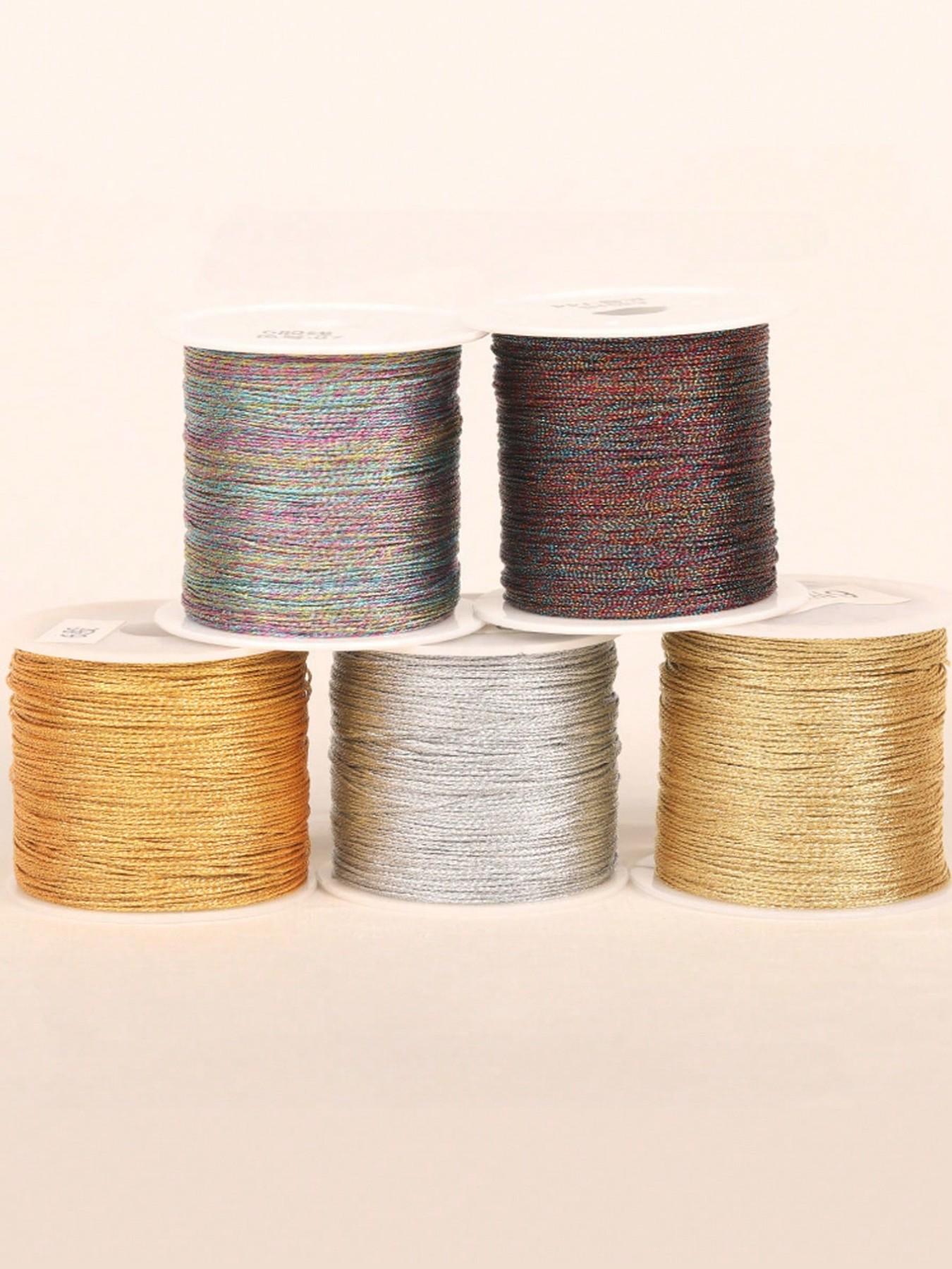 Gold/Silver Thread Macrame Cord Rope Braided String For Bracelet Necklace DIY Tassels Beading Shamballa String Jewelry Making