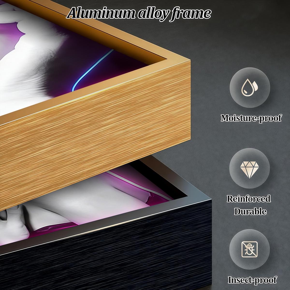 3 Counts Aluminum Alloy Framed Painting, Neon Beauty Portrait Art With Red Lips And Nails, Home Decoration For Living Room, Bedroom, Office, Restaurant, Hallway Wall Decor, Odorless Print Artwork, Luxury Perfect Gift For Friends And Family