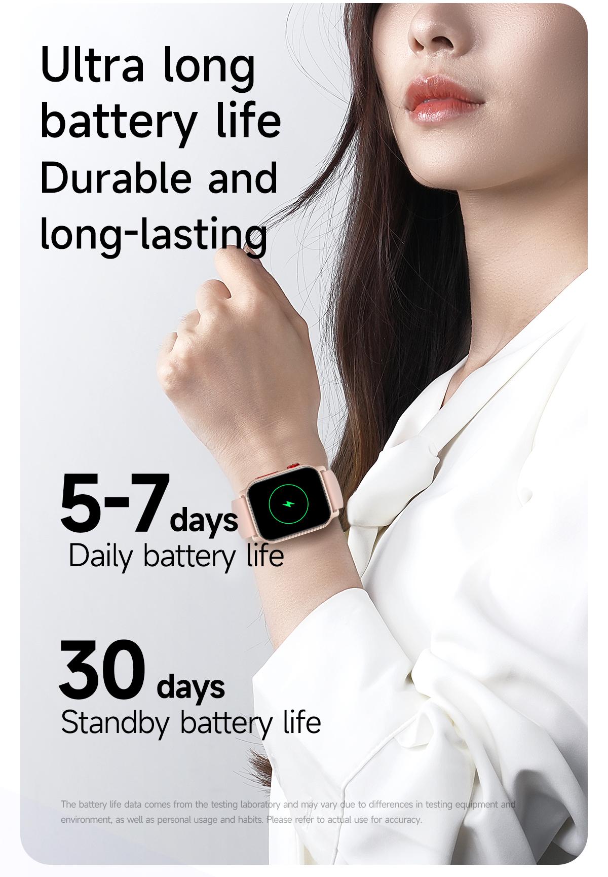 Smart Watch for Men and Women with Call/Message Reminder, Smart Watch 1.83 Inch Touch Screen, Fitness Watch Heart Rate/Sleep/Calorie/Step Monitor, Emergency Flashlight, Activity Tracker for Android iOS