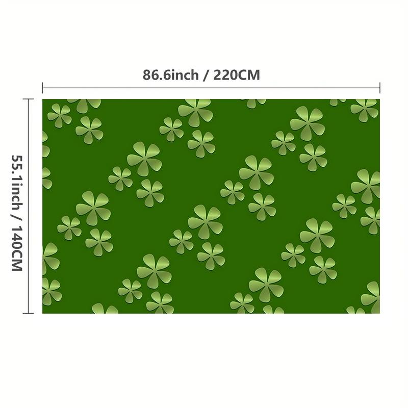 1 pc St Patrick's Day Tablecloth Leaf Pattern, Perfect for Picnics Camping Weddings Birthdays Restaurants Buffets, Washable Home Decor