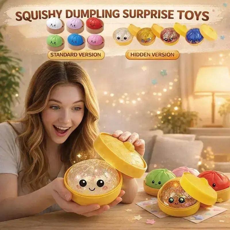 2/6/12 Pack Portable Glossy Baozi Steamed Dumpling Fidgets Blind Box Set, Slow-Rising Squishy Fidget Toy for Anxiety Relief, Collectible Desk Ornament, Holiday Gift