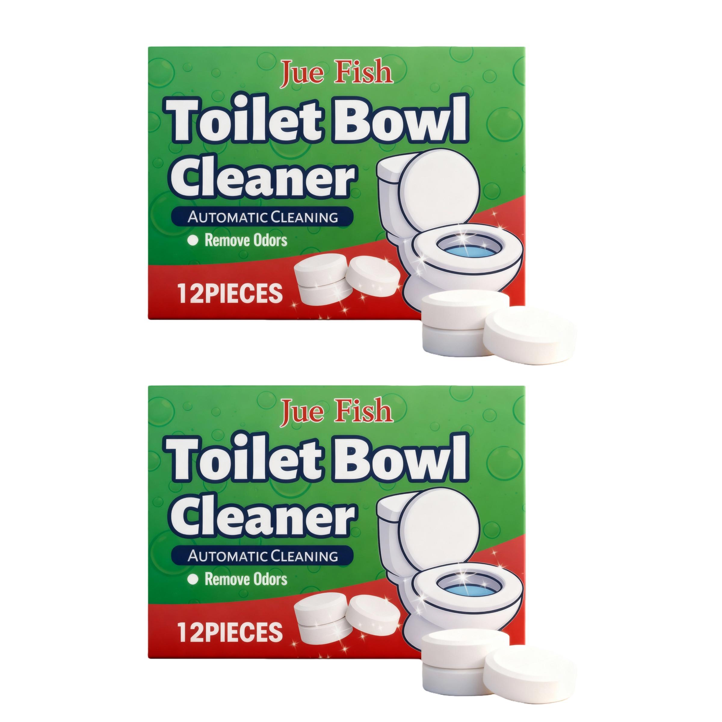 2-Pack Toilet Cleaning Tablets (12pcs*2), Daily Bathroom Toilet Cleaner, Deodorizer, Fresh Air, Stain & Scale Remover, Clean & Refreshing