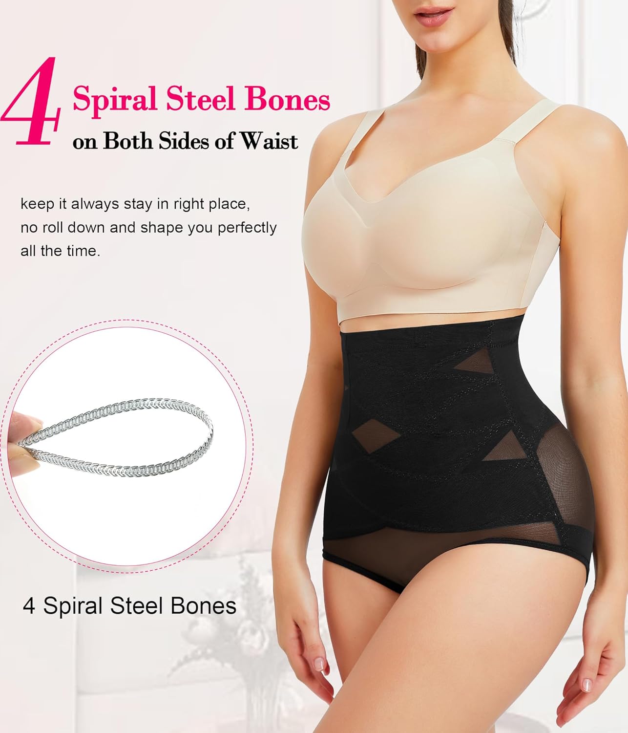 Women Shapewear Tummy Control High Waist Body Shaper Waist Cincher Stomach Shapewear Briefs