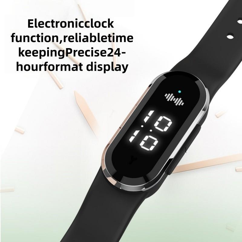 Ultrasonic mosquito repellent wristband, chemical-free bite-prevention device, with three adjustable modes, equipped with digital light display, suitable for outdoor activities, nighttime use and household use. With running count function