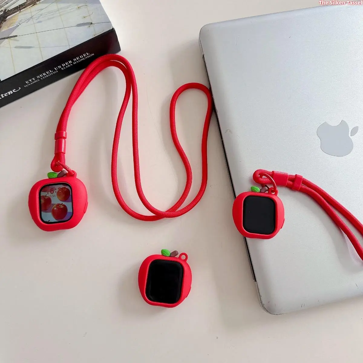 Creative Red Apple Full Coverage Soft Watch Case, Stylish Anti-scratch Protective Shell Compatible With All Apple Watch Series (No Watch) Smartwatch Accessories Wearable Tech Accessories Protector Protection tiktokshopbacktoschool