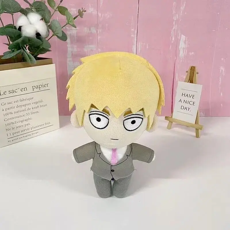 20cm Mob Psycho 100  Plush Toys Anime Mob Psycho Stuffed Dolls Collectible Pillow Reigen Arataka Peripherials Toy Birthday Gifts
