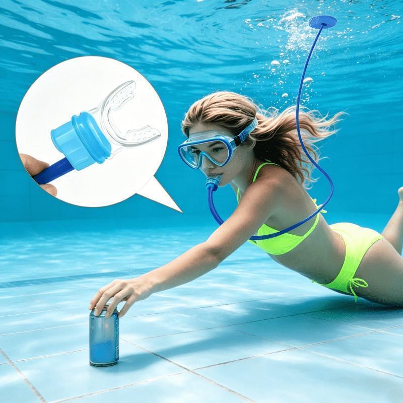 (Includes Nose Clip) Dry-Top Anti-Choking Snorkel — Silicone Single/Dual-Valve Underwater Breathing Tube — Waterproof Snorkeling & Freediving Gear for Adult Beginners