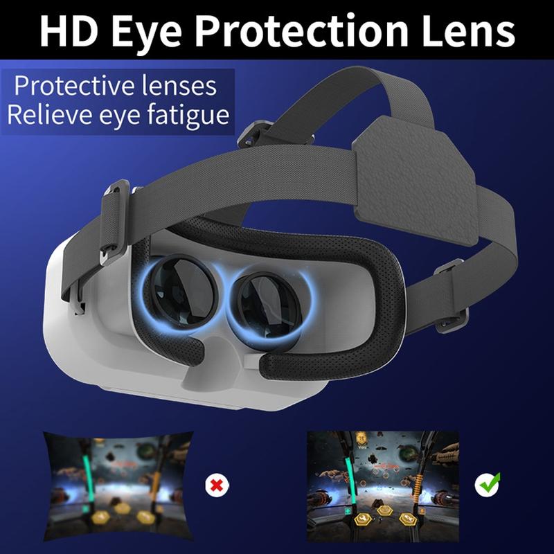VR SHINECON Virtual Reality VR Glasses, 3D Helmet Lenses Smart Goggles for Smartphones, VR Glasses for Home Office Gamer