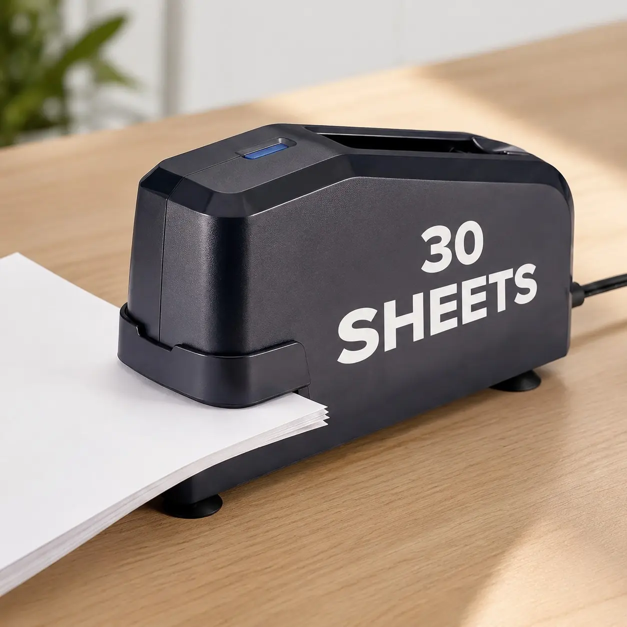 Electric Stapler for Office, Classroom & Home, 30 Sheet Capacity, Fast No-Jam Automatic Stapling, Refill Alert & FastLoad System, Durable Design, Black, 1 Pack