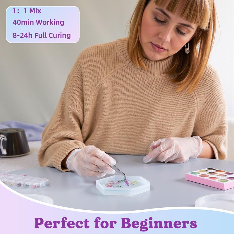 16OZ Resin Molds Silicone Kit Complete Set Bundle with Sphere, Christmas Gifts, Pyramid Molds, Resin Epoxy Starter Kit & Coaster Molds Kit for Beginners, DIY Gift Crafts,Mica Powder - LET’S Resin