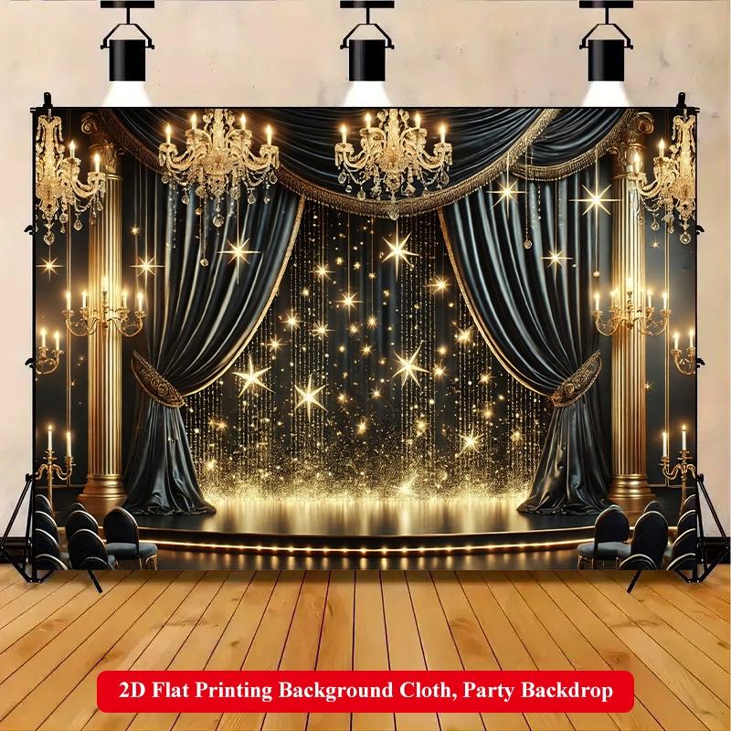 2D Flat Printing Backdrop Banner 1pc, Stage Decor, Indoor Backdrops With Vibrant Polyester Background Cloth for Family Party, Wedding, Birthday, Christmas, Thanksgiving, Room Decorations, Easy to Set Up, Reusable