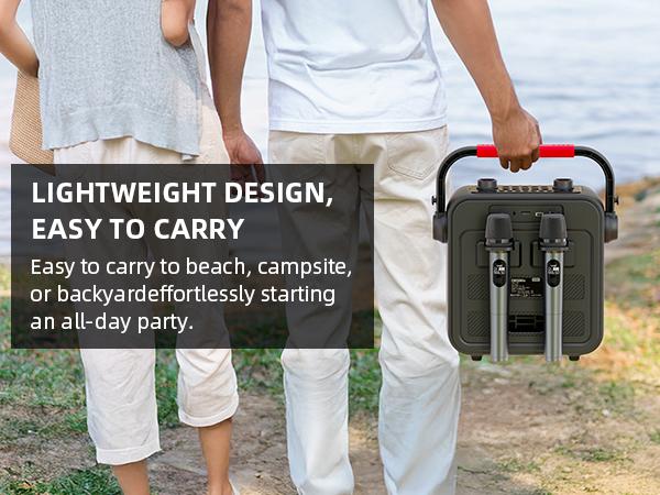 Karaoke Machine 2 Wireless Microphones, Portable Bluetooth Speaker w/PA System for Adults & Kids with LED Lights, Bass/Treble Adjustment, Supports REC/TWS/FM/AUX/USB/IF Card for Party Karaoke Machine 2 Wireless Microphones, Portable Bluetooth Speaker w/PA System for Adults & Kids with LED Lights, Bass/Treble Adjustment, Supports REC/TWS/FM/AUX/USB/IF Card for Party