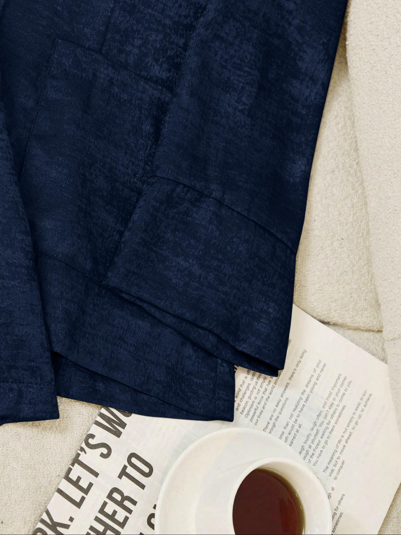 Two-Piece Set Women's Solid Color Blazer & Shorts, Casual Outerwear & Shorts for Daily Wear, Ladies Clothes for Summer Suits