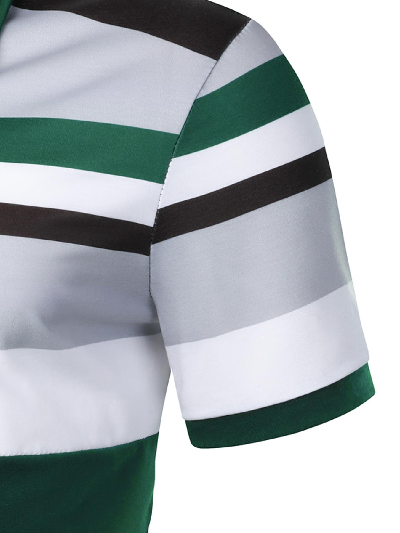 Men's Polo Shirt Short Sleeve Colorblock Design Top, Casual Fitted Style for Daily Wear & Outdoor Sports, Perfect Holiday Gift for Fashion Men