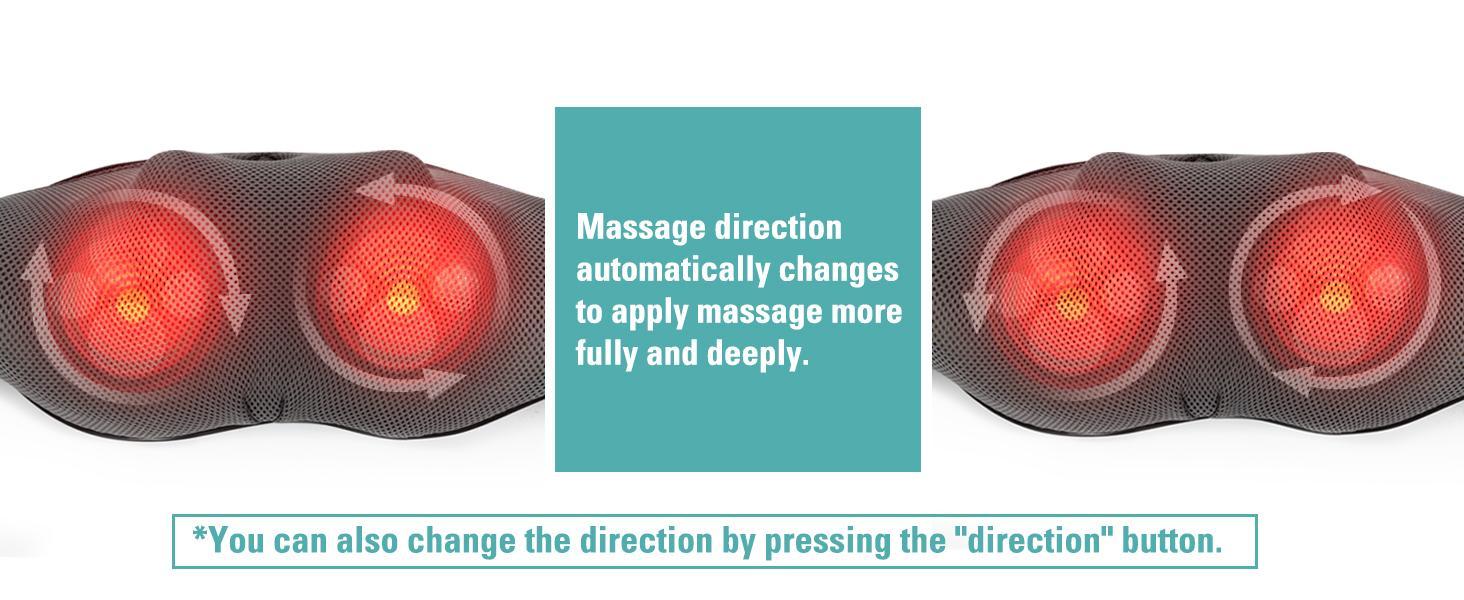 Shiatsu Neck & Back Massager Electric Shoulder Massager Car Neck Massage Pillow for Neck Shoulder Back Leg & Foot Massage 8 3D Nodes 3 Speed 2 Direction Black Gift