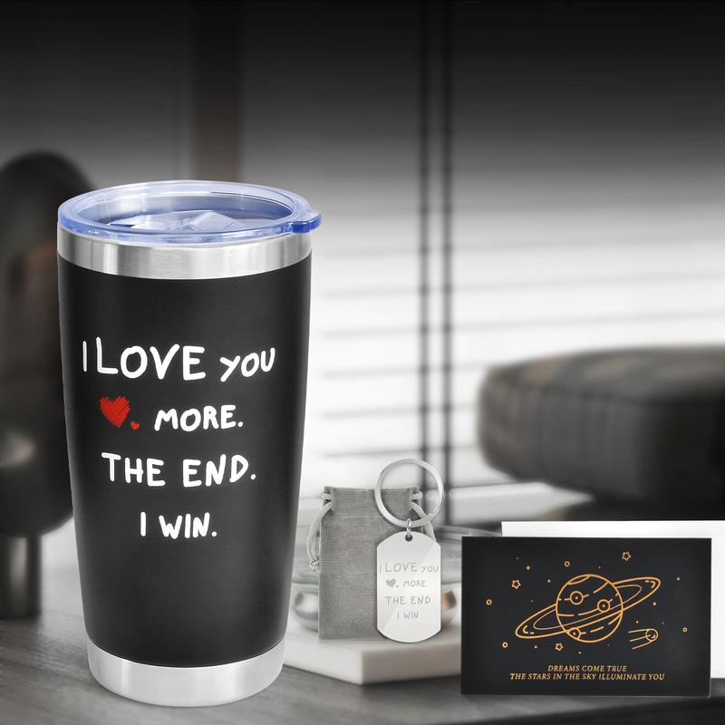 Christmas gifts for boyfriend   husband 20 oz  Water Bottles with Keychain Unique Ideal for bf mens Gifts under 50 house white   elephant  official Drinkware couples gift Portable Flasks Customized     birthday set Box Stainless Steel