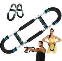 Arm Trainer, 60-110lb Adjustable Chest Workout Equipment, Arm Trainer, Arm Strength Trainer, Portable Power Twister Bar,Portable Spring Resistance for Home Workout Equipment Weight Lifting Straps