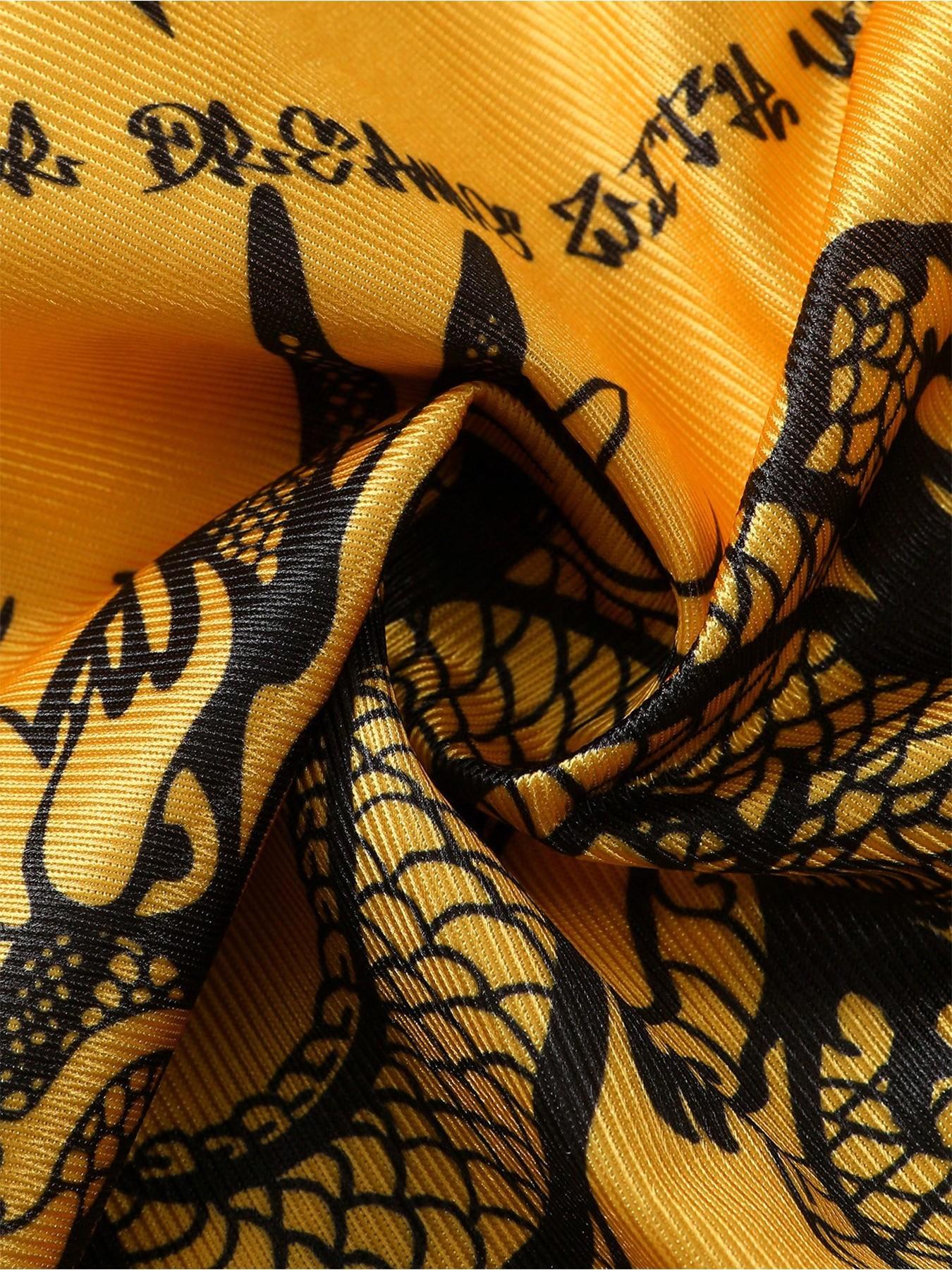 Men's Short Pants Set, Elastic Waist, High Stretch, High-Waisted, Super Short, Glossy Fabric, Dragon Tiger Print, Muay Thai Shorts