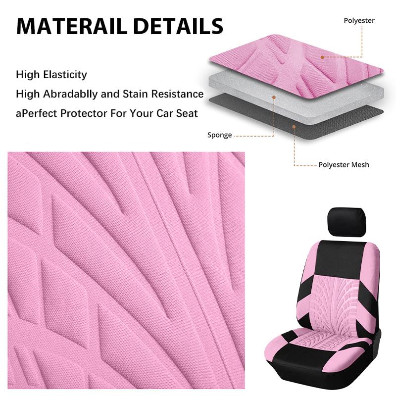 5-Seater Cute Car Seat Covers Universal, Fabric Stylish Car Seat Protectors for Front & Rear Seats, Airbag Compatible, Fits Most Cars SUVs & More, Car Interior Accessories