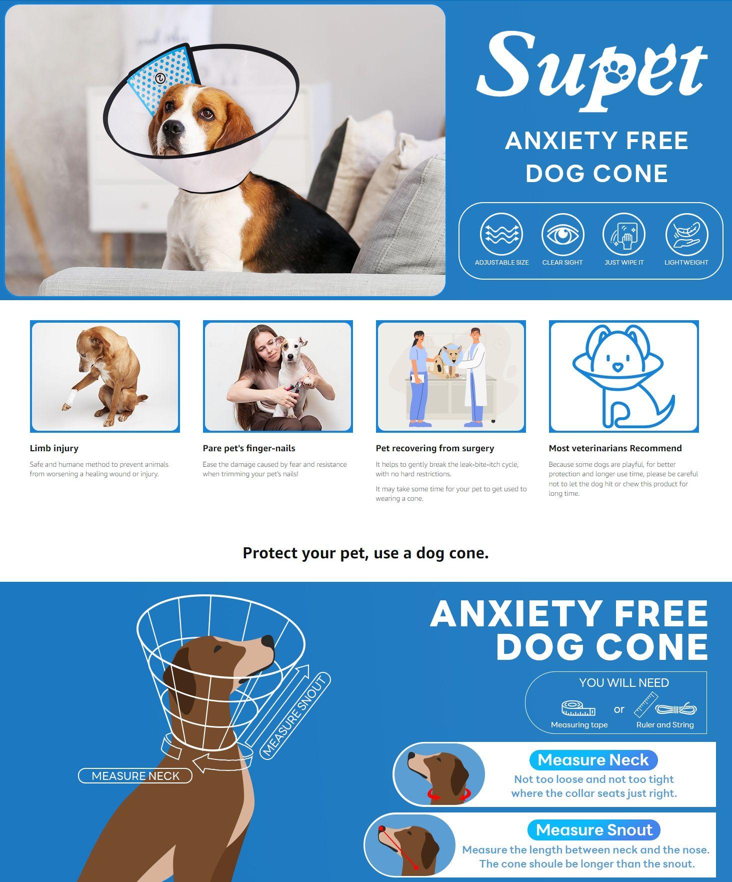 Supet Traditional Clear PVC Dog Cone