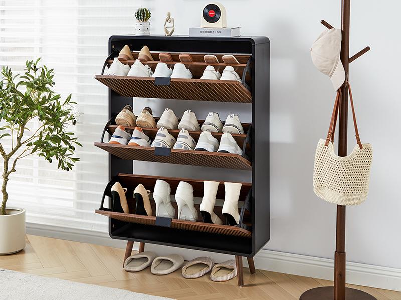 Giratree Modern Mid-Century Wooden Shoe Cabinet, Fluted Design with 2 or 3 Drawers, Stylish Storage Organizer for Entryway, Hallway, or Living Room Giratree Modern Mid-Century Wooden Shoe Cabinet, Fluted Design with 2 or 3 Drawers, Stylish Storage Organizer for Entryway, Hallway, or Living Room