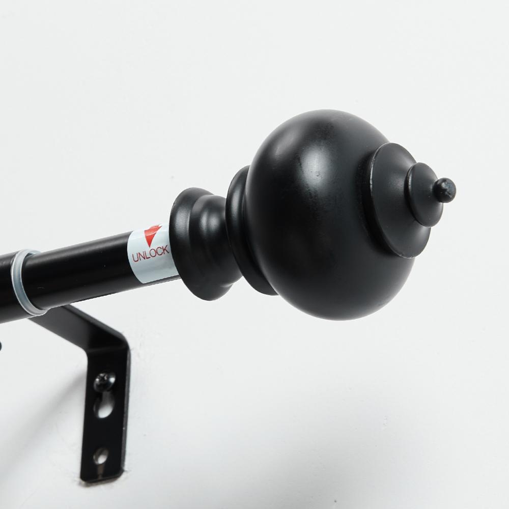 Deconovo Adjustable Heavy Duty Curtain Rod - Telescopic for Bedroom/Living Room, Easy Install (3/4" Steel, Brackets & Finials, Grommet/Tab)