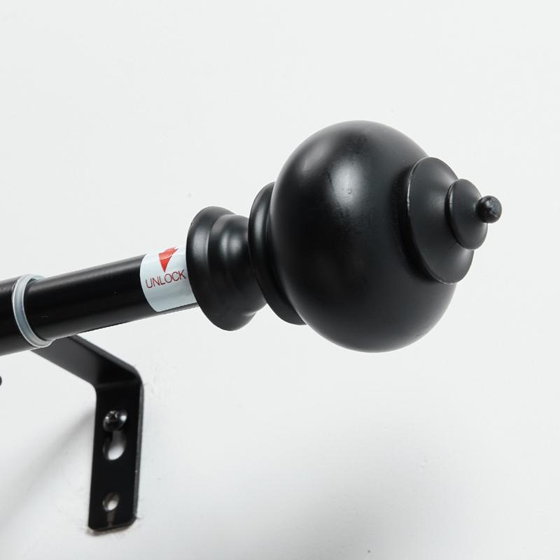 Deconovo Adjustable Heavy Duty Curtain Rod - Telescopic for Bedroom/Living Room, Easy Install (3/4" Steel, Brackets & Finials, Grommet/Tab)