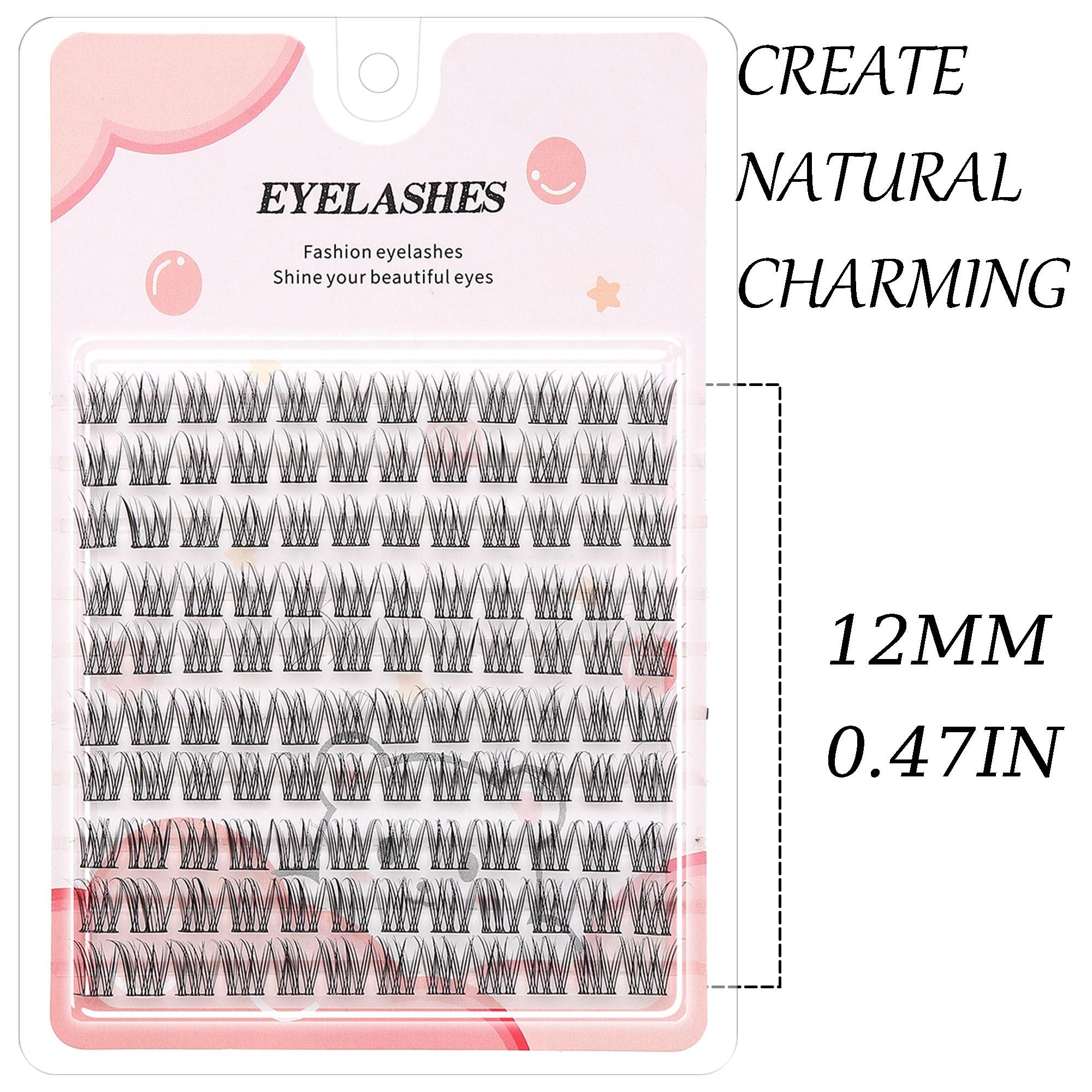 DIY Eyelash Cluster Set D Curl Soft Fluffy Individual Lashes Transparent Stem High-Quality Fiber Reusable Beginner Friendly Travel Essential
