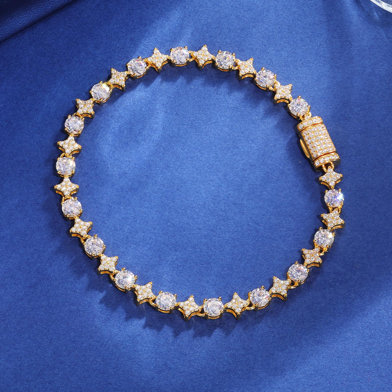 【BS9250030】6mm Iced Out Bling  Bracelet S925 Sterling Silver For Women Exquisite Party Wedding Girlfriend Valentine's Day Jewelry