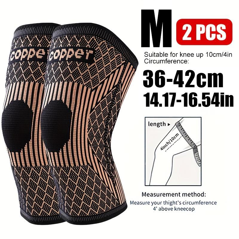 2pcs Compression Copper Knee Braces - Highly Elastic And Breathable Knee Sleeves For Men & Women - Apply Pressure To The Legs During Exercise - Suitable for Skipping Rope, Fitness, Working Out, Weightlifting! - Perfect Gift for A