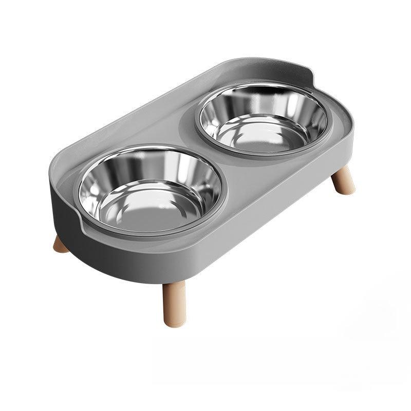 Cat Feeder 2-In-1, Stainless Steel Non-Slip Dual Bowl, Easy Clean, Multiple Colors, Perfect Gift, Anti-Tip Pet Food and Water Dish