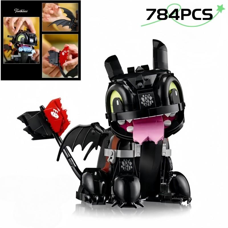 2026 New 784pcs 10375 Cute Pet Building Blocks, Home Decor Toy, Puzzle Gift for Boys and Girls, Educational Dragon Training Set Building Block Model, Building Block Sets