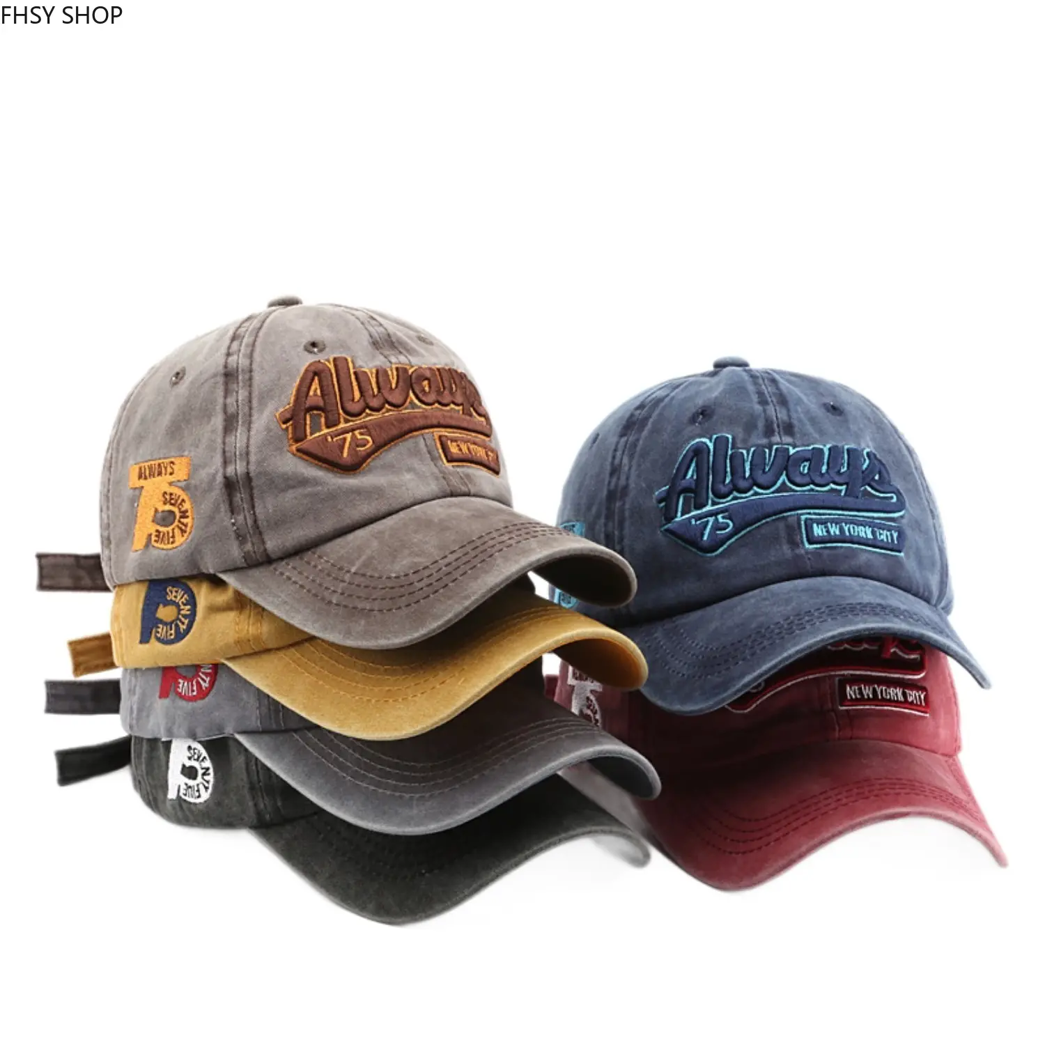 Unisex 5-Piece Cotton Blend Baseball Cap Set with Adjustable Strap, Soft Breathable Lettered Print Hats, One Size Fits All Sun Protection Outdoor Wear Headwear