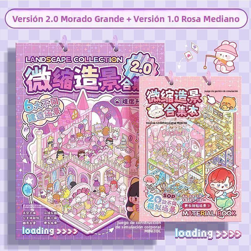3D Sticker Scene Book for Adults and Kids, DIY Landscape Stickers, Large and Medium Sizes, Creative Gift for Notebooks, Water Bottles, Scrapbooks, DIY Decorative Stickers