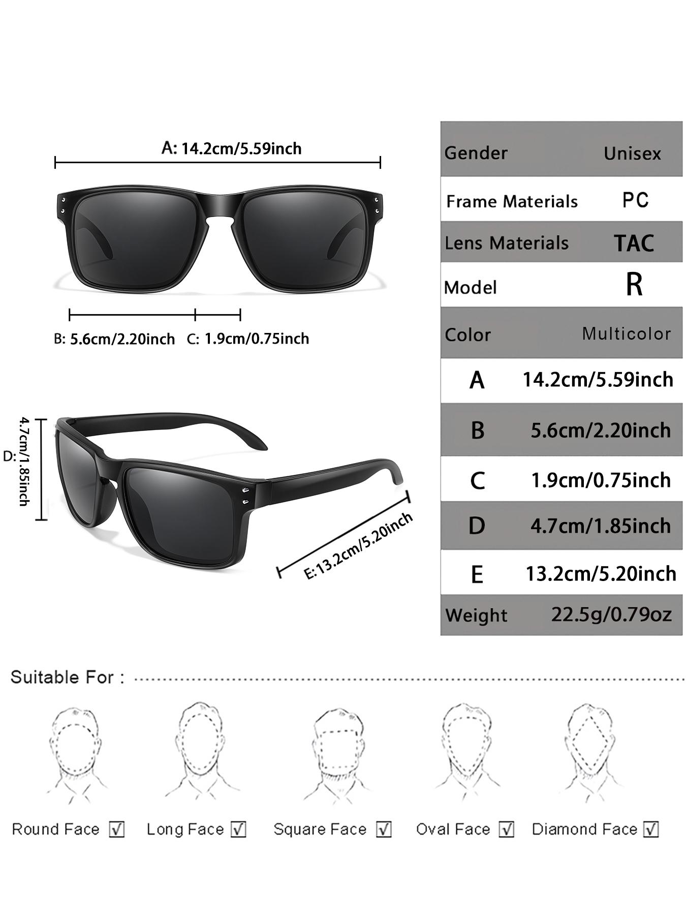 3-Piece Fashion Polarized Sports Outdoor Sunglasses Set, Unisex Cycling Hiking Eyewear, Classic Square Frame + Polarized Lenses, Daily Accessories, Sporty Eyewear, Summer Sports Sunglasses