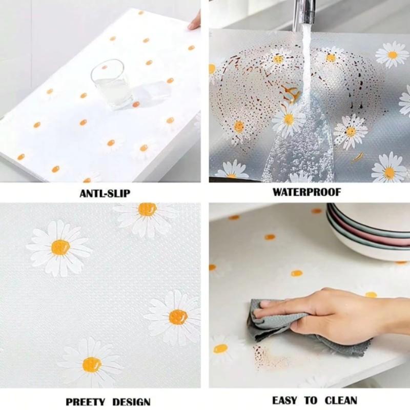 Advanced Non-Stick Cabinet and Drawer Lining, Waterproof Shelf Paper, Modern Pattern, Durable Eva, Kitchen Use, High-Quality Shelving Liner