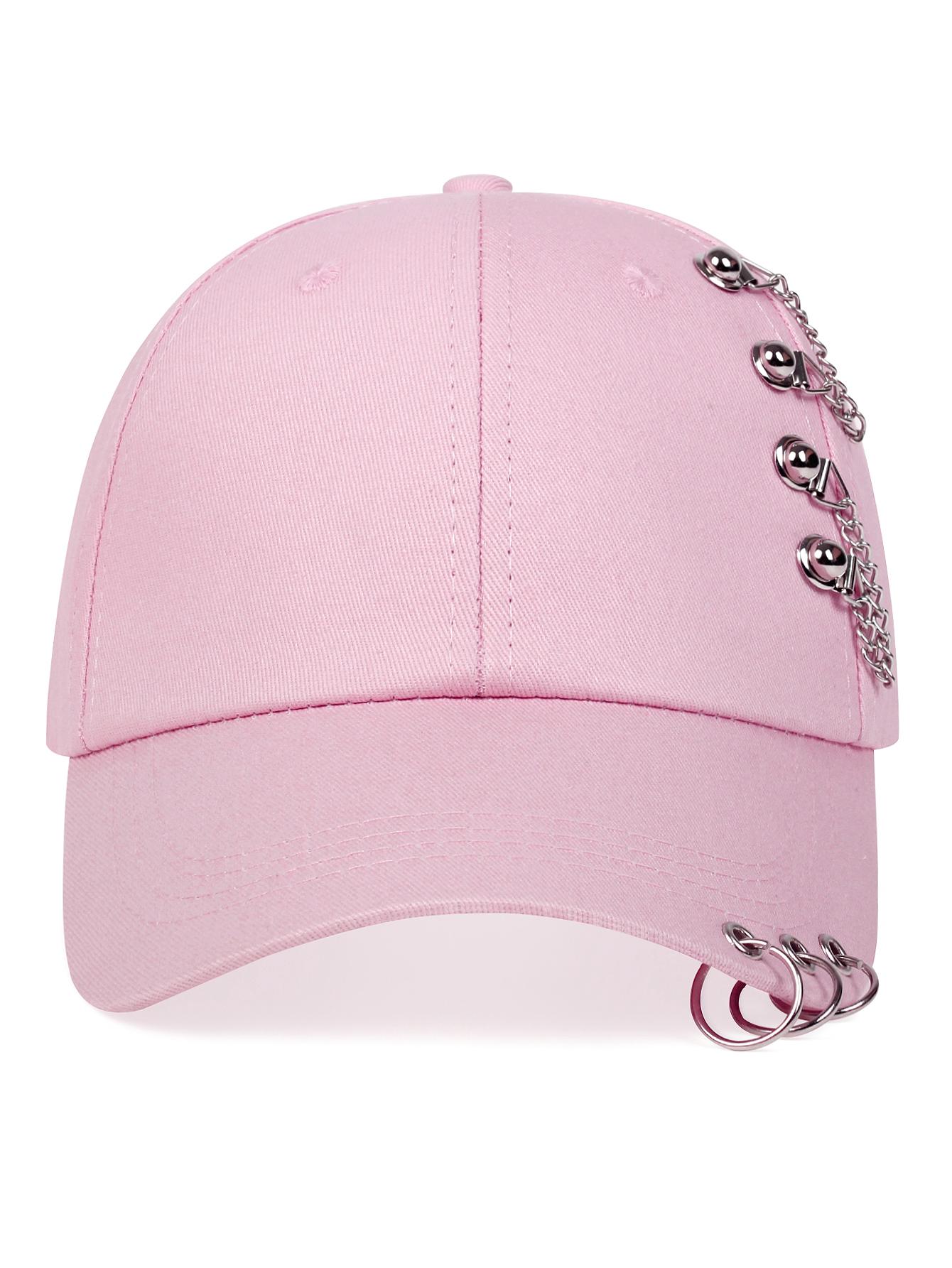 Men Solid Color Side Rivets With Three Rings Baseball Cap Fashion Breathable Women Hip-hop Adjustable Leisure Sun Hat