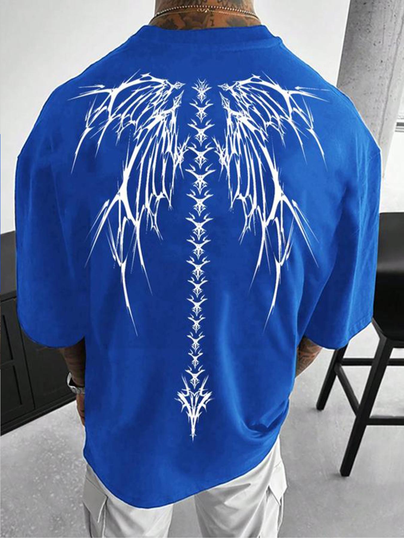Men's Short Sleeve T-Shirt, Fitted, Wing & Spine Print Back