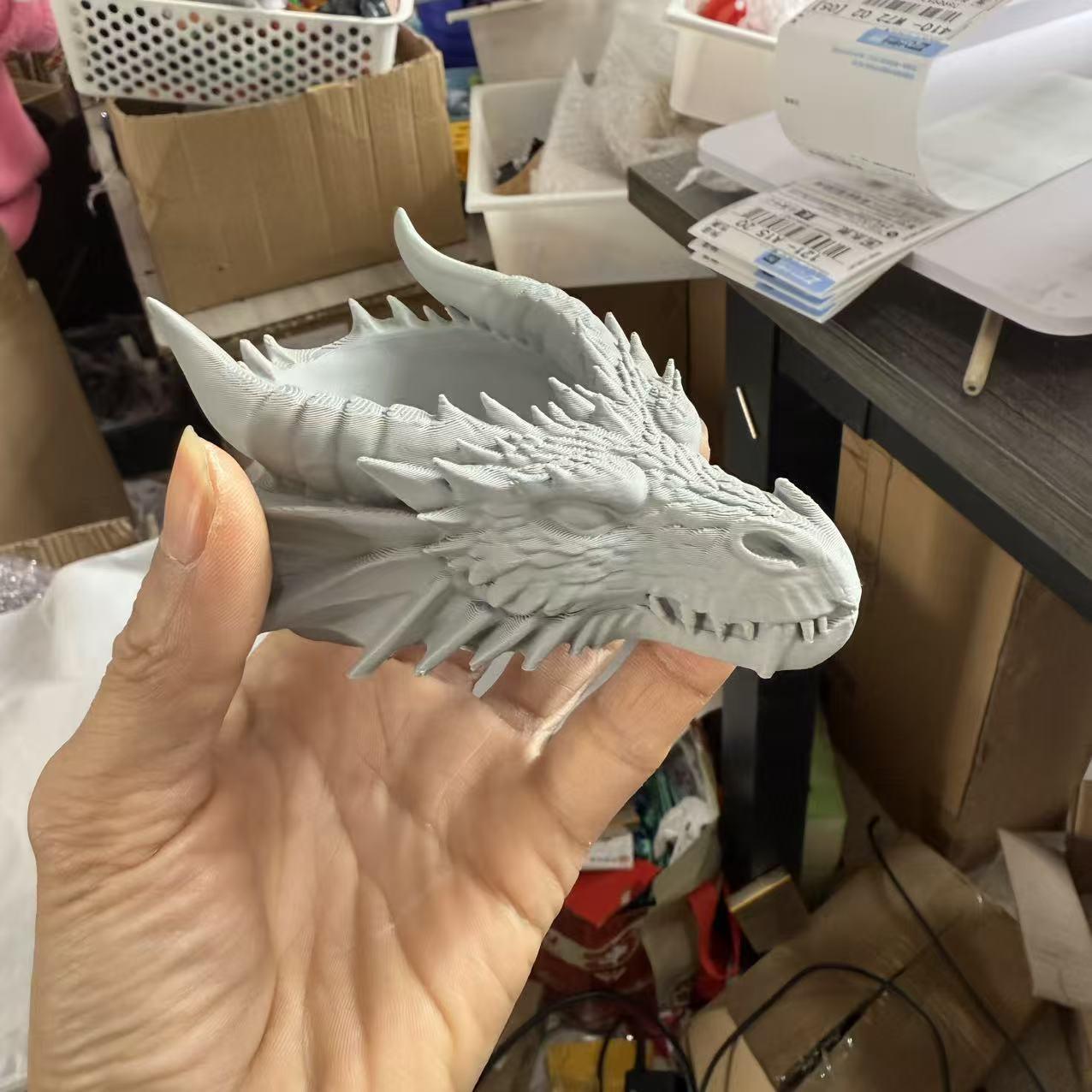 Gothic Dragon Head Jewelry Organizer Tray, Dark Theme Desktop Decor, Practical Ring Necklace Holder, Cool Desk Accessory