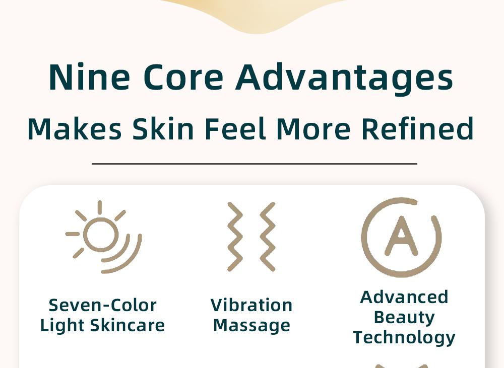 LixZyvo 7-Color LED Beauty Device with Advanced Beauty Technology & Soothing Thermal Care, Dolphin-Inspired Face & Neck Massager, Vibration Massage, Smart Skin-Touch Sensor