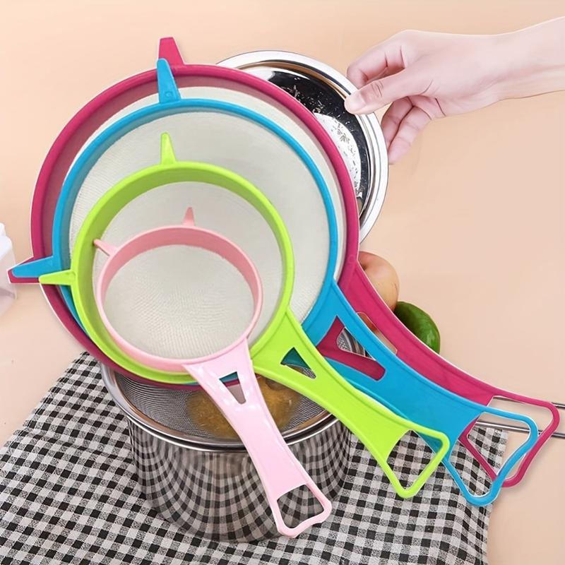 1 Set Fine Mesh Screen Set. Flour Sieve Filter Spoon with Handle. Sugar Sieve Fine Screen Tea Filter. Suitable for Powdered Sugar, Soybean Milk, Flour and Washed Rice. Necessary Baking Tools. Kitchen Filter Appliance.