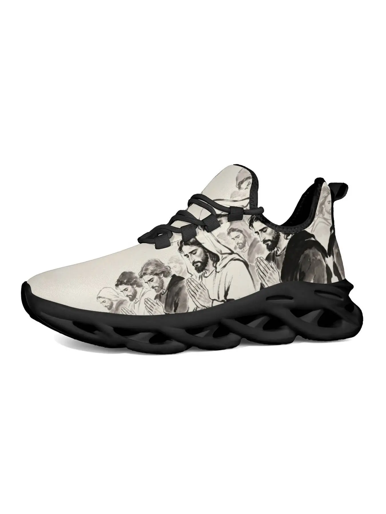 Women's Casual Sports Shoes, Vintage Style, Unique Sketch Print, Comfortable Mid-Calf, Classic and Versatile, Trendy Streetwear Essential