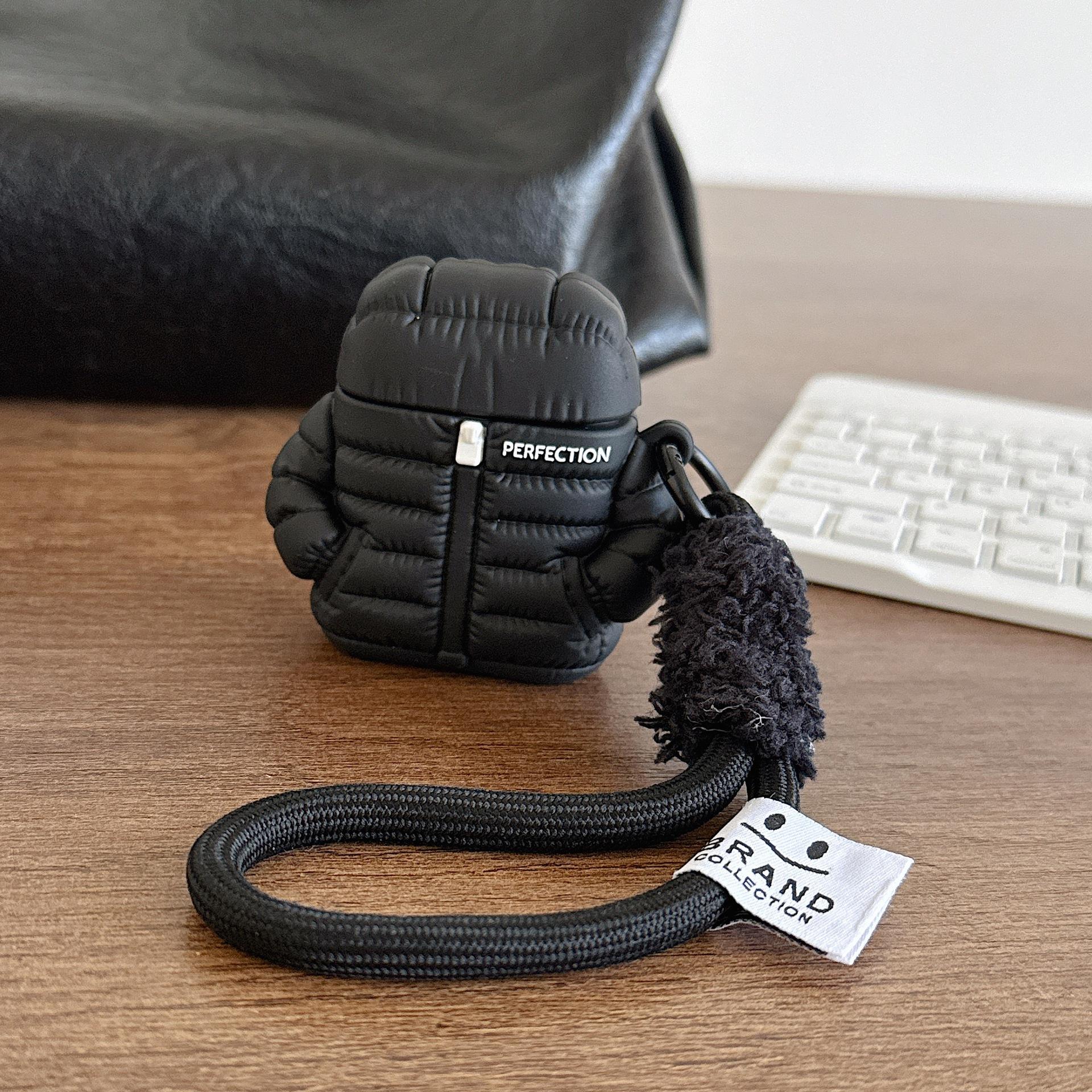 1 down jacket shaped headphone case, cute wireless Bluetooth headphone case, drop resistant, durable and stylish accessory, suitable for AirPods pro3/1/2/3/4/pro/pro2 (shape may vary depending on model)