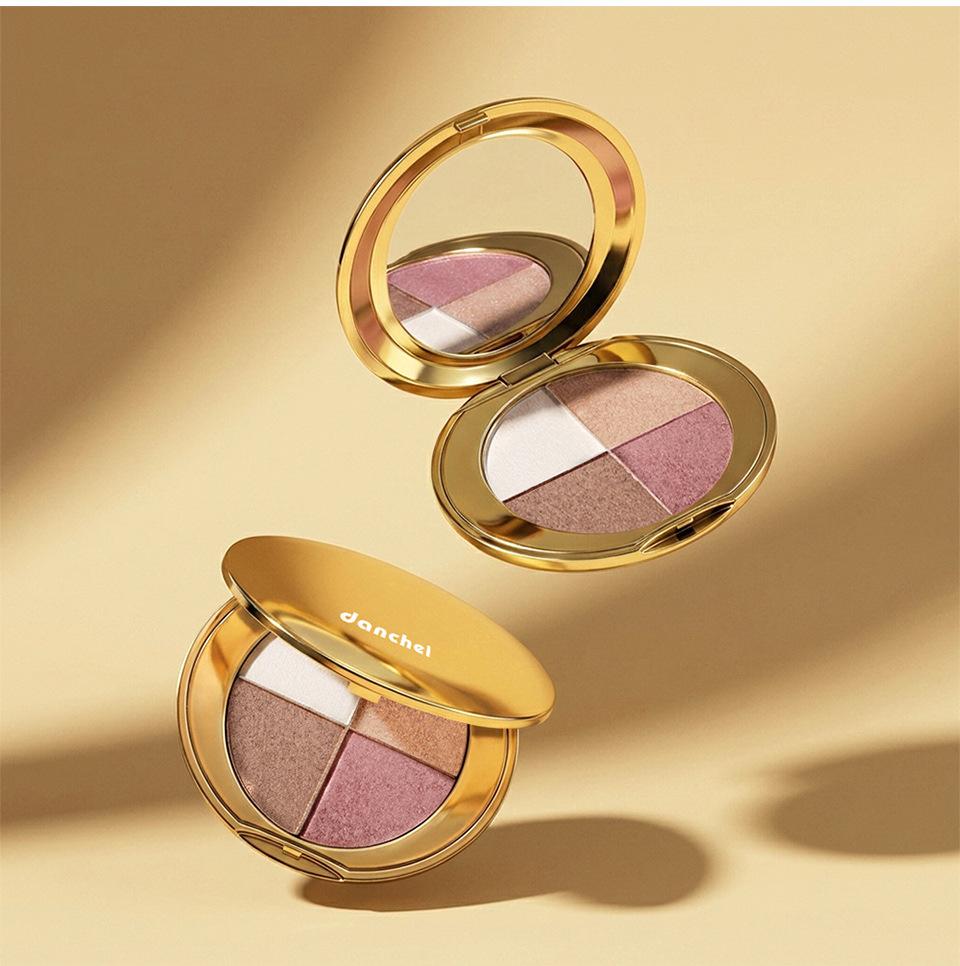 Four-Color Eye & Cheek Multi-Use Palette, Highlighting and Contouring, Versatile Makeup Tool, Enhance Your Look Effortlessly