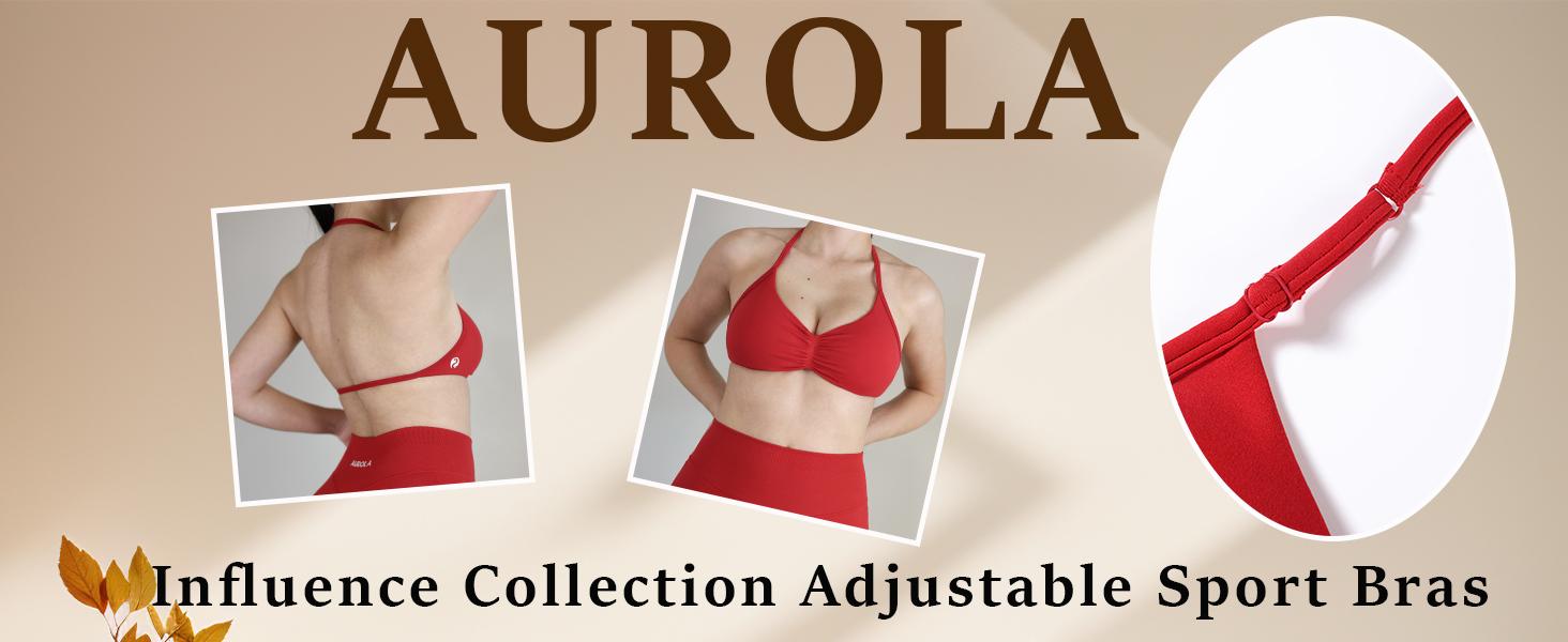 AUROLA Influence Adjustable Strappy Sports Bras for Women,Low Support Seamless Backless Padded Straps Impact Yoga Gym Workout Bra SpringStatements