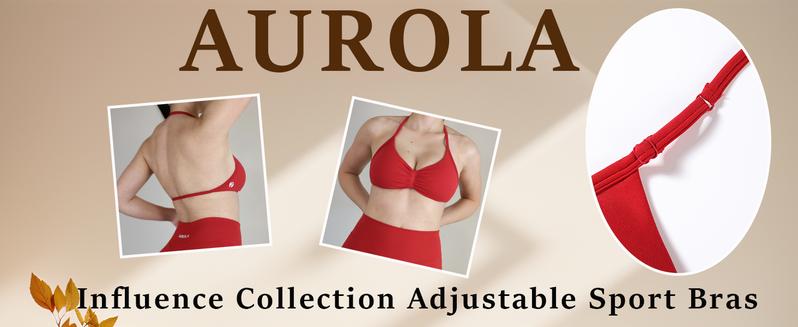 AUROLA Influence Adjustable Strappy Sports Bras for Women,Low Support Seamless Backless Padded Straps Impact Yoga Gym Workout Bra