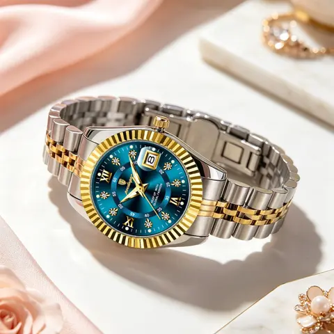 POEDAGAR Fashion and Elegant Women's Watch, Waterproof Night Light Calendar Date Display, Stainless Steel Strap, Precise Quartz Movement Women's Watch, Suitable for Party and Birthday Wear, Quartz Analog Watch, Fashion Wristwatches, Fashionable Watches