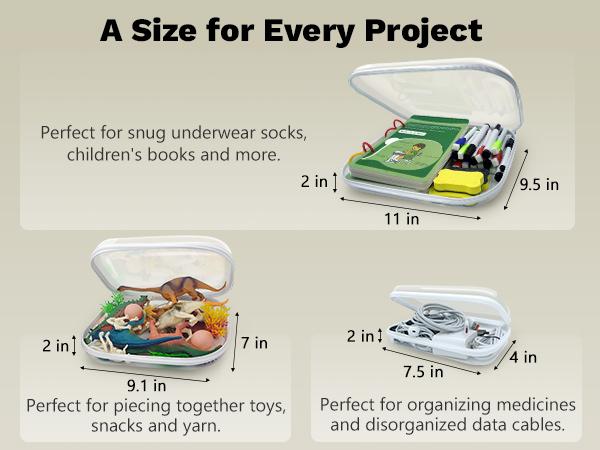 Premium Clear Hard Shell Zipper Case 3PCS Transparent PVC Plastic Laces Closure Storage Bins for Tools & Small Objects Portable Travel Organizer Set Colorful Marker Pen Colorful Highlighter Marker Color Pencils